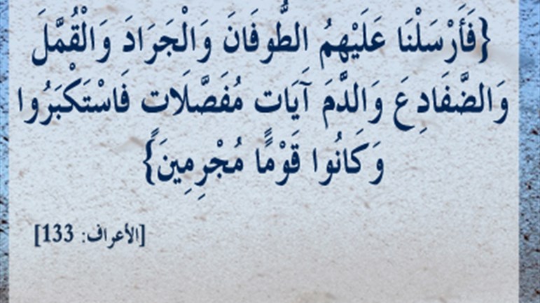 "فأرسلنا عليهم الطوفان والجراد والقمّل والضّفادع"..