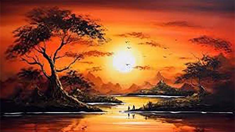 الغروب رسم