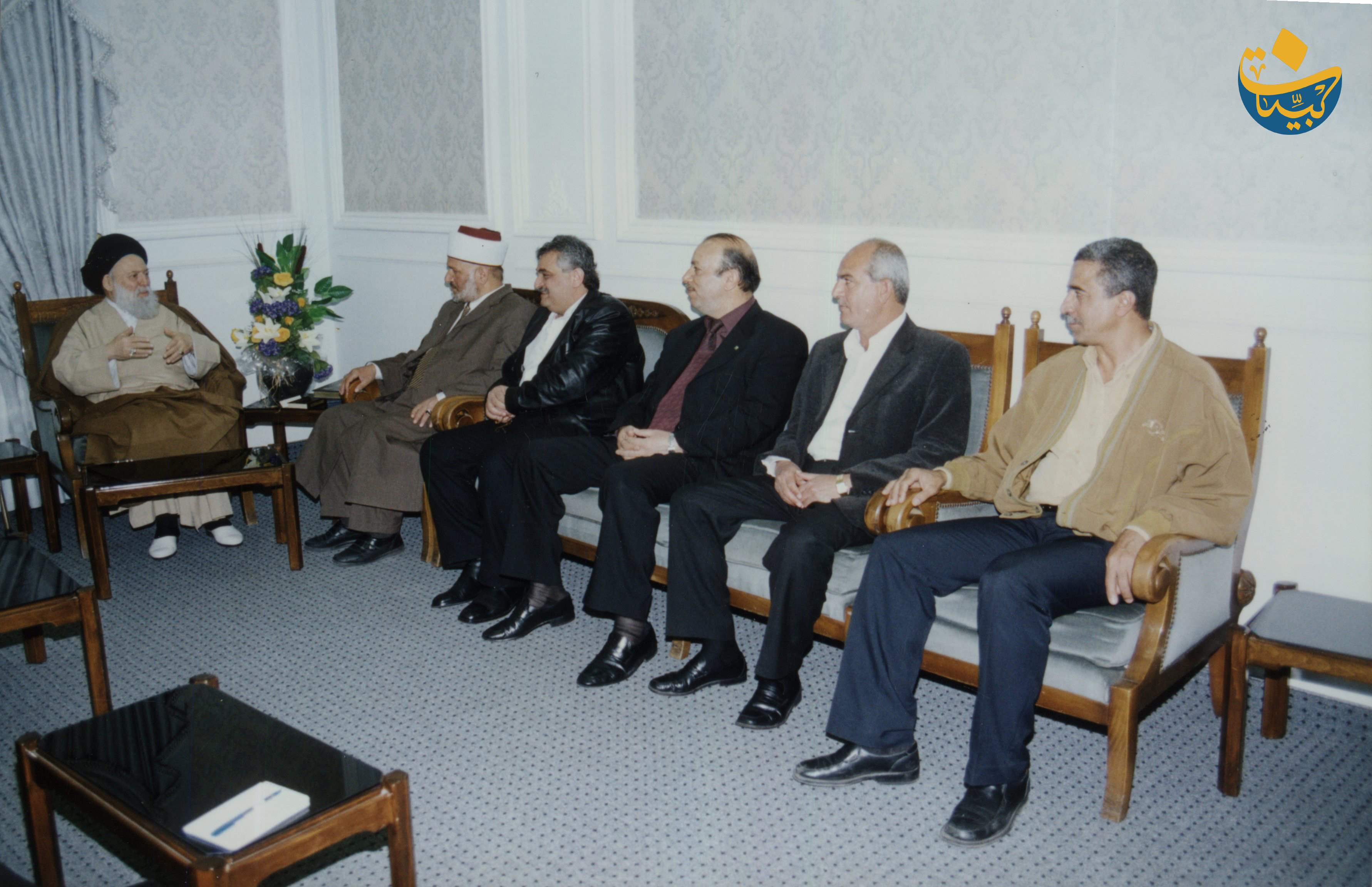 29 نيسان 2003 الشيخ اسحق طه نائب المفتي الشيخ عكرمة صبري ودياب عيوش مدير التعليم في فلسطين ود نضال السبع