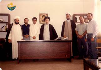 افتتاح مدرسة الامام الباقر 1988 1989  الدكتور محمد باقر الشيخ علي طه الحاج سعيد  والدكتور محمد رضا